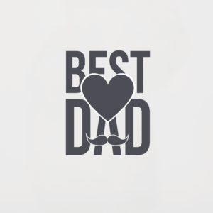 Best Dad Black, White & Grey T-Shirt Design