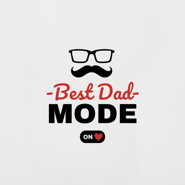 Best Dad Mode Black, White & Grey T-Shirt Design