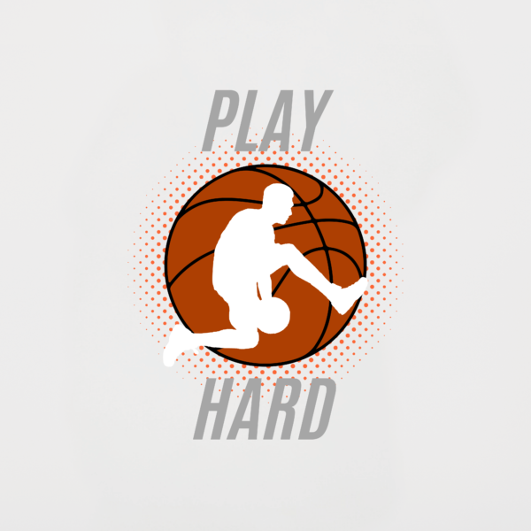 Play Hard Black, White & Grey T-Shirt Design