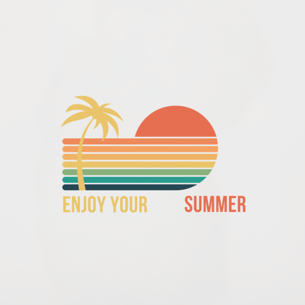 Enjoy Your Summer Black, White & Grey T-Shirt Design