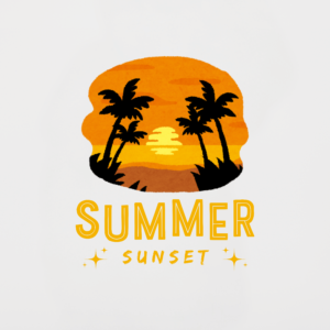 Summer Sunset Black, White & Grey T-Shirt Design