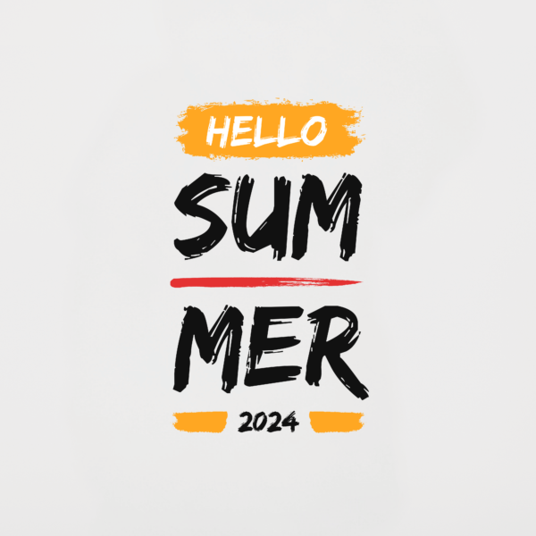 Hello Summer Black, White & Grey T-Shirt Design