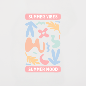 Summer Vibes Black, White & Grey T-Shirt Design