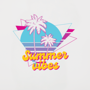 Summer Vibes (1) Black, White & Grey T-Shirt Design