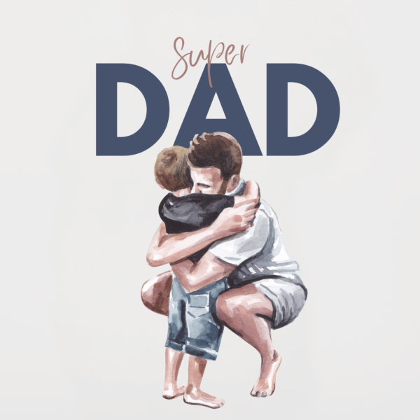 Super Dad 1 Black, White & Grey T-Shirt Design