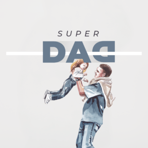 Super Dad (2) Black, White & Grey T-Shirt Design